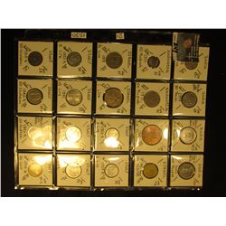 (20) World Coins in a plastic page. All catalogued with KM #, size, mintage if given, & value. Inclu