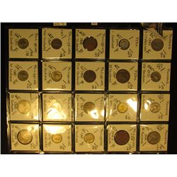 (20) World Coins in a plastic page. All catalogued with KM #, size, mintage if given, & value. Inclu
