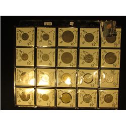 (20) World Coins in a plastic page. All catalogued with KM #, size, mintage if given, & value. Inclu