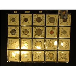 (20) World Coins in a plastic page. All catalogued with KM #, size, mintage if given, & value. Inclu