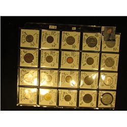 (20) World Coins in a plastic page. All catalogued with KM #, size, mintage if given, & value. Inclu