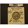 Image 1 : 1932 S  Washington Silver Quarter, Super Key date, VG.