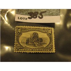 Scott #290 10c Trans Mississippi Expo. Gray Violet, Mint hinged Slight Thin.