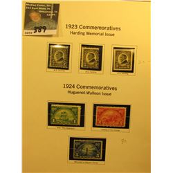 Scott #611-612 2c Harding M.N.H Set and #614-616 Huguenot Walloon  M.N.H. Set.