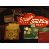 Image 2 : Several Pouches, etc. some made of leather; "Falls City Beer" Cloth Patch; "Schmidt Beer" Cloth Patc