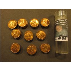 1944 D Original BU Roll of Lincoln Cents in a plastic tube, only a few scattered Carbon specks. CDN 