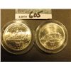 Image 2 : (2) 1982 D George Washington Silver Commemorative Halves, encased. Gem BU.