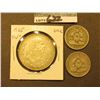 1965 Mexico Silver Pnme Peso, Uncirculated; & (2) 1932 Honduras Fifty Centavos Silver Coins, circula