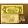 Image 2 : Series 1953C $2 U.S. Note "Red Seal", small tear at lower left; & Series 2002 $5 Euro Bank note.