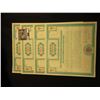 $20, (2) $100, & $500 "The Crusade of the Double-Barred Cross Christmas Seal Bond". Blue Green litho
