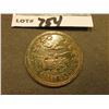 Image 1 : "Dum Tacet Clamat", "One Penny" Sun with face design and balance scale, Choice Brown AU.