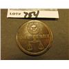 Image 2 : "Dum Tacet Clamat", "One Penny" Sun with face design and balance scale, Choice Brown AU.