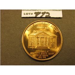 "Basin, Wyoming/1896 1971/Diamond Anniversary", "Basin Anniversary Dollar…", Brass, 39mm, BU.