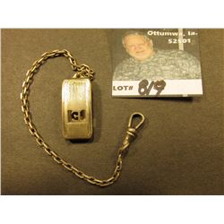 "Hickok Beltogram Sterling" Watch Chain with belt attachment.