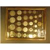 Image 1 : U.S. Twentieth Century Type Set in a glass faced frame. Includes 1889 Indian Cent, VF; 1943 Steel Ce