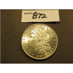 1887 P Morgan Silver Dollar. Brilliant Uncirculated.