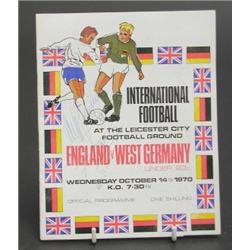 Rare Alf Ramsey autographed International programme - England v West Germany under 23s, October 1...