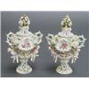 Image 1 : Pair of Thuringian pot pourri vases and covers, probably b Ackermann and Fritze, Volkstedt, the t...