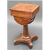 Image 1 : REGENCY ROSEWOOD SQUARE WORK STAND with crossbanded border, fitted a drawer and dummy drawers, sl...