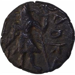 Copper Drachma Coin of Kanishka I of Kushana Dynasty of Moon Type.