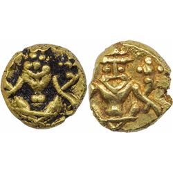 Gold Fanam Coins of Krishnaraja Wadiyar III of Mysore.