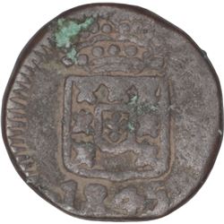 Copper Three Reis Coin of Maria II of Goa of Indo Portuguese.