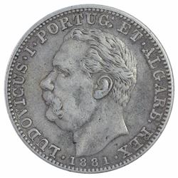 Silver Uma Rupia Coin Ludovicus I of India Portuguese.