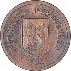 Bronze One Tanga Coin of Indo Portuguese.