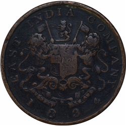 Copper Half Anna Coin of Bombay Presidency.