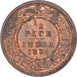 Copper Half Pice Coin of Victoria Empress of Calcutta Mint of 1895.