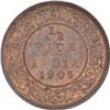 Image 1 : Copper Half Pice Coin of King Edward VII of Calcutta Mint of 1905.