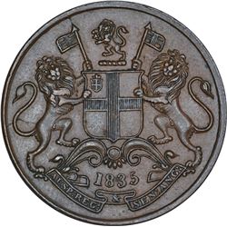 Copper One Quarter Anna Coin of East India Company of Calcutta Mint of 1835.