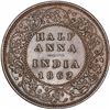 Image 1 : Copper Half Anna Coin of Victoria Queen of Madras Mint of 1862.