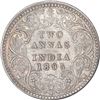 Image 1 : Silver Two Annas Coin of Victoria Empress of Calcutta Mint of 1895.