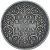 Image 1 : Silver Half Rupee Coin of Victoria Queen of Calcutta Mint of 1875.