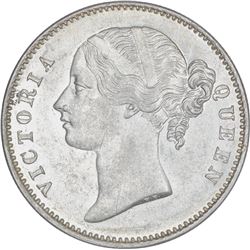 Silver One Rupee Coin of Victoria Queen of Calcutta Mint of 1840.
