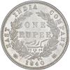 Image 2 : Silver One Rupee Coin of Victoria Queen of Calcutta Mint of 1840.