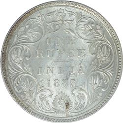 Silver One Rupee Coin of Victoria Empress of 1885.