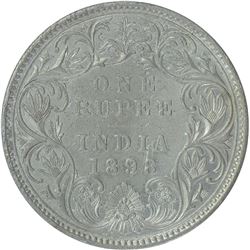 Silver One Rupee Coin of Victoria Empress of Bombay Mint of 1898.