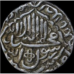Silver One Rupee Coin of Akbar of Awadh Mint.