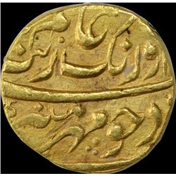 Gold Mohur Coin of Aurangzeb Alamgir of Alamgirpur Mint.