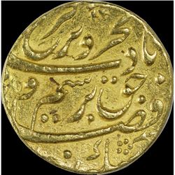 Gold Mohur Coin of Farrukhsiyar of Khujista Bunyad Mint.