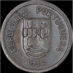 Bronze One Tanga Coin of Indo Portuguese.