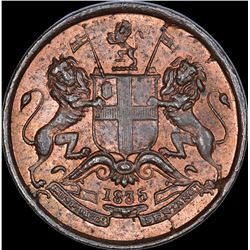 Copper One Twelfth Anna Coin of East India Company of Madras Mint of 1835.