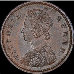 Copper One Twelfth Anna Coin of Victoria Queen of Madras Mint of 1862.