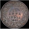 Image 1 : Copper One Twelfth Anna Coin of Victoria Empress of Calcutta Mint of 1883.
