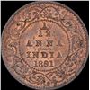 Image 1 : Copper One Twelfth Anna Coin of Victoria Empress of Calcutta Mint of 1891.