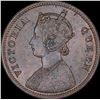 Image 2 : Copper One Quarter Anna Coin of Victoria Queen of Calcutta Mint of 1862.