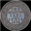 Image 1 : Copper One Quarter Anna Coin of Victoria Queen of Calcutta Mint of 1874.
