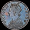 Image 2 : Copper One Quarter Anna Coin of Victoria Queen of Calcutta Mint of 1874.